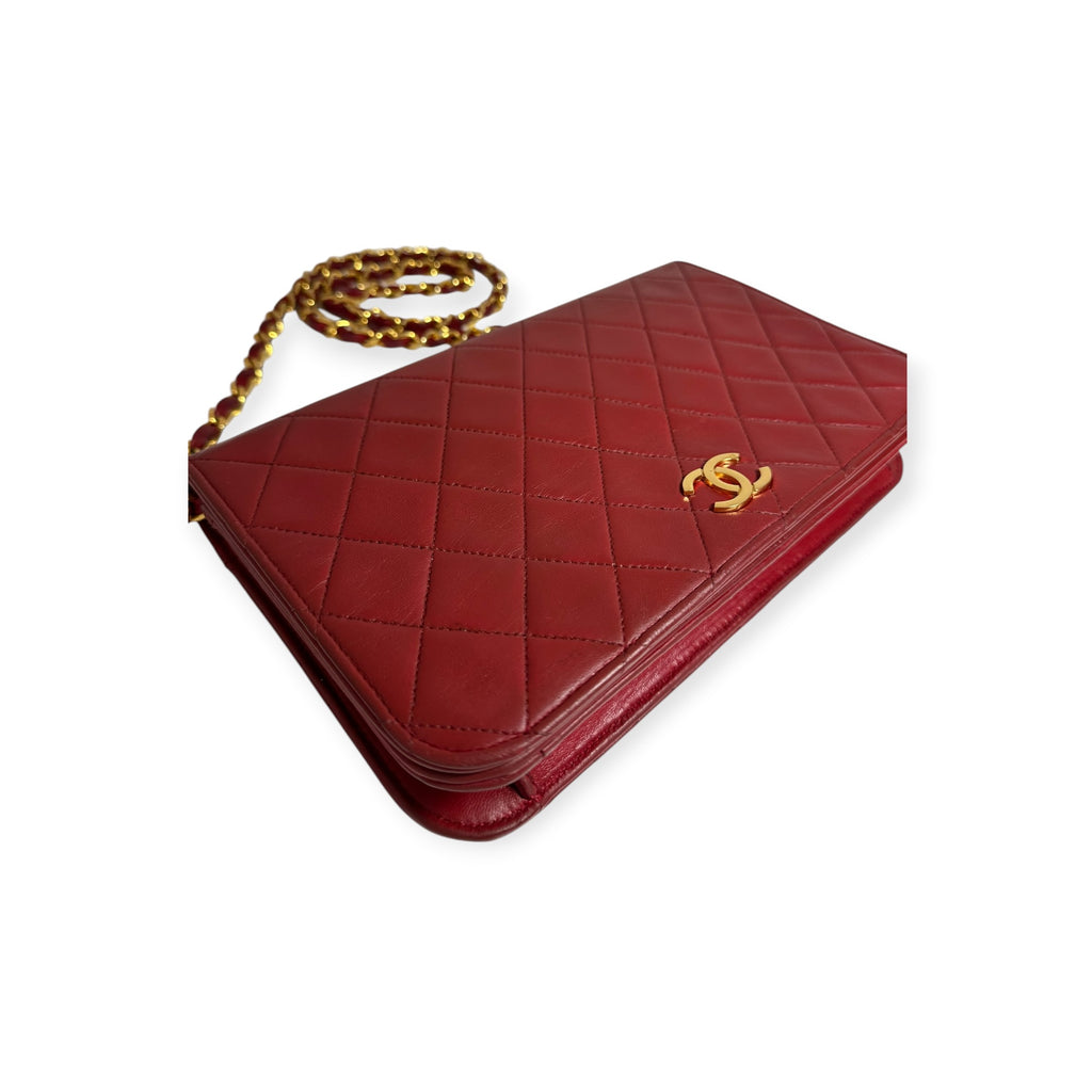 Chanel Coco Mark Matelassé Lambskin One-Shoulder Bag with Gold Hardware, Women's, Red,
