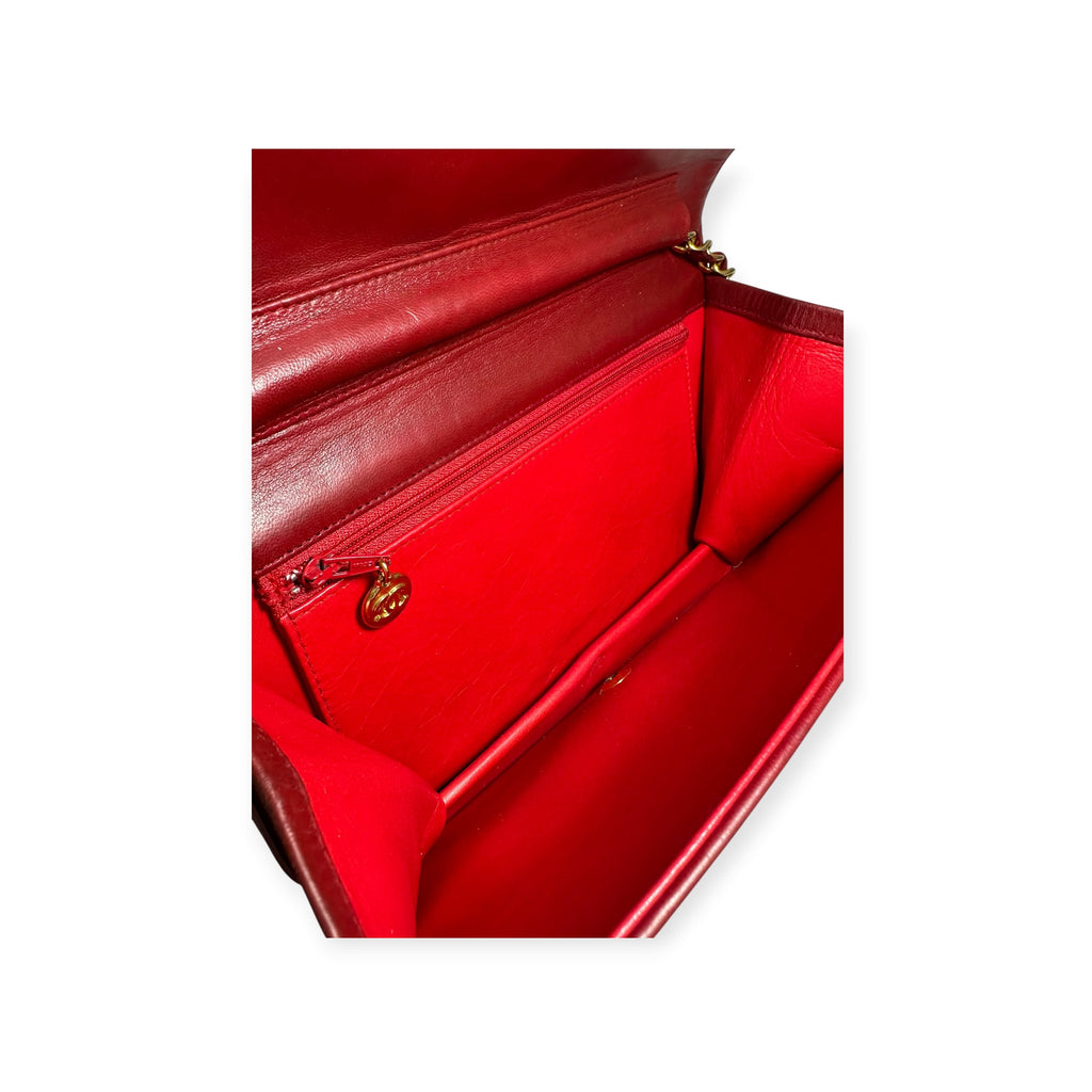 Chanel Coco Mark Matelassé Lambskin One-Shoulder Bag with Gold Hardware, Women's, Red,