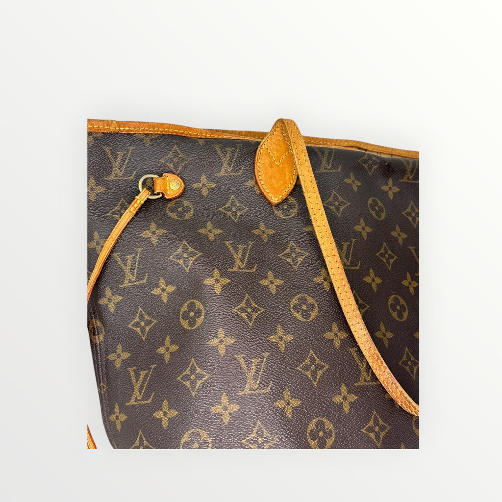 Louis Vuitton Neverfull MM M40156 Monogram Brown Tote Bag