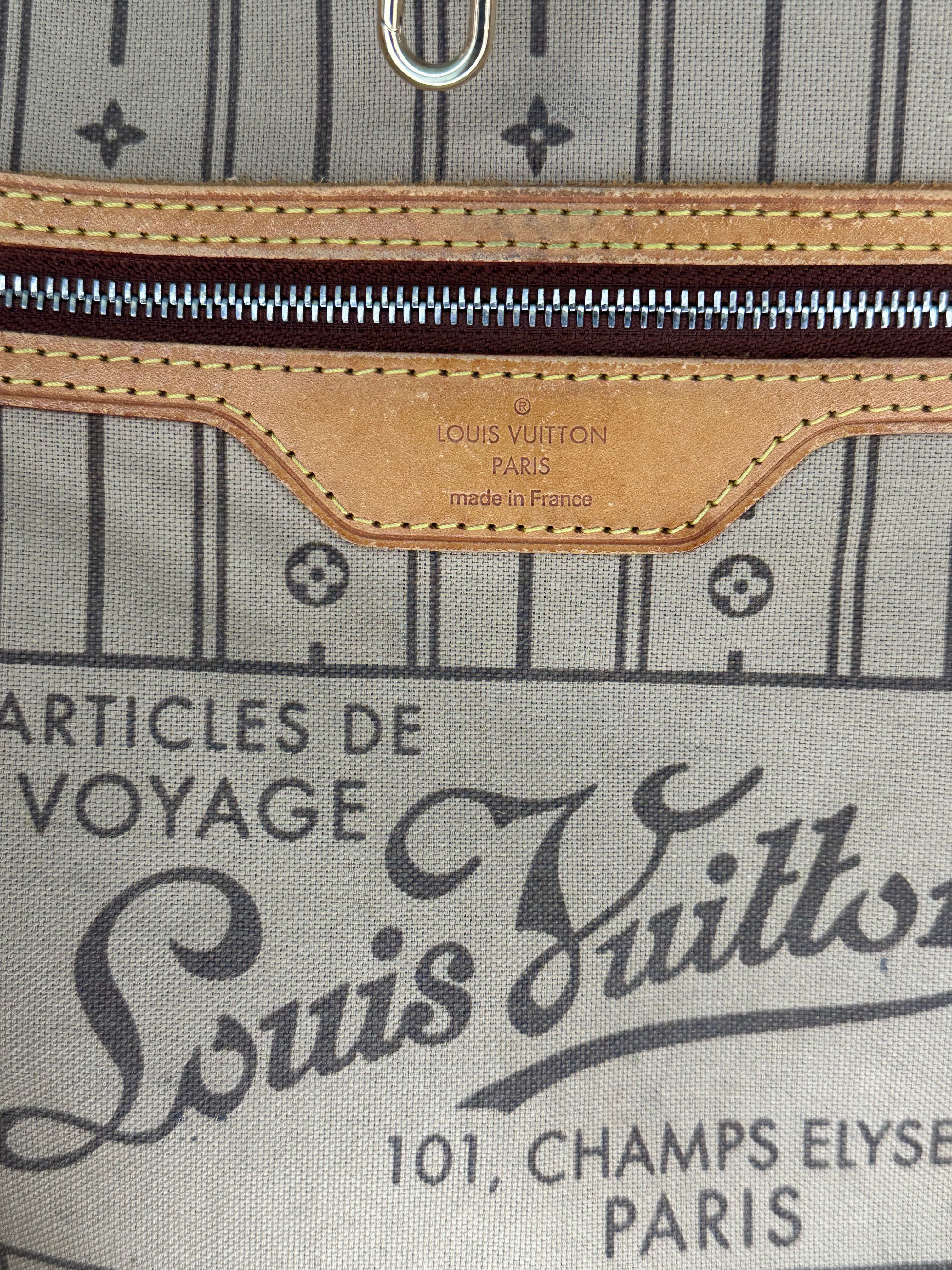 Louis Vuitton Neverfull MM M40156 Monogram Brown Tote Bag