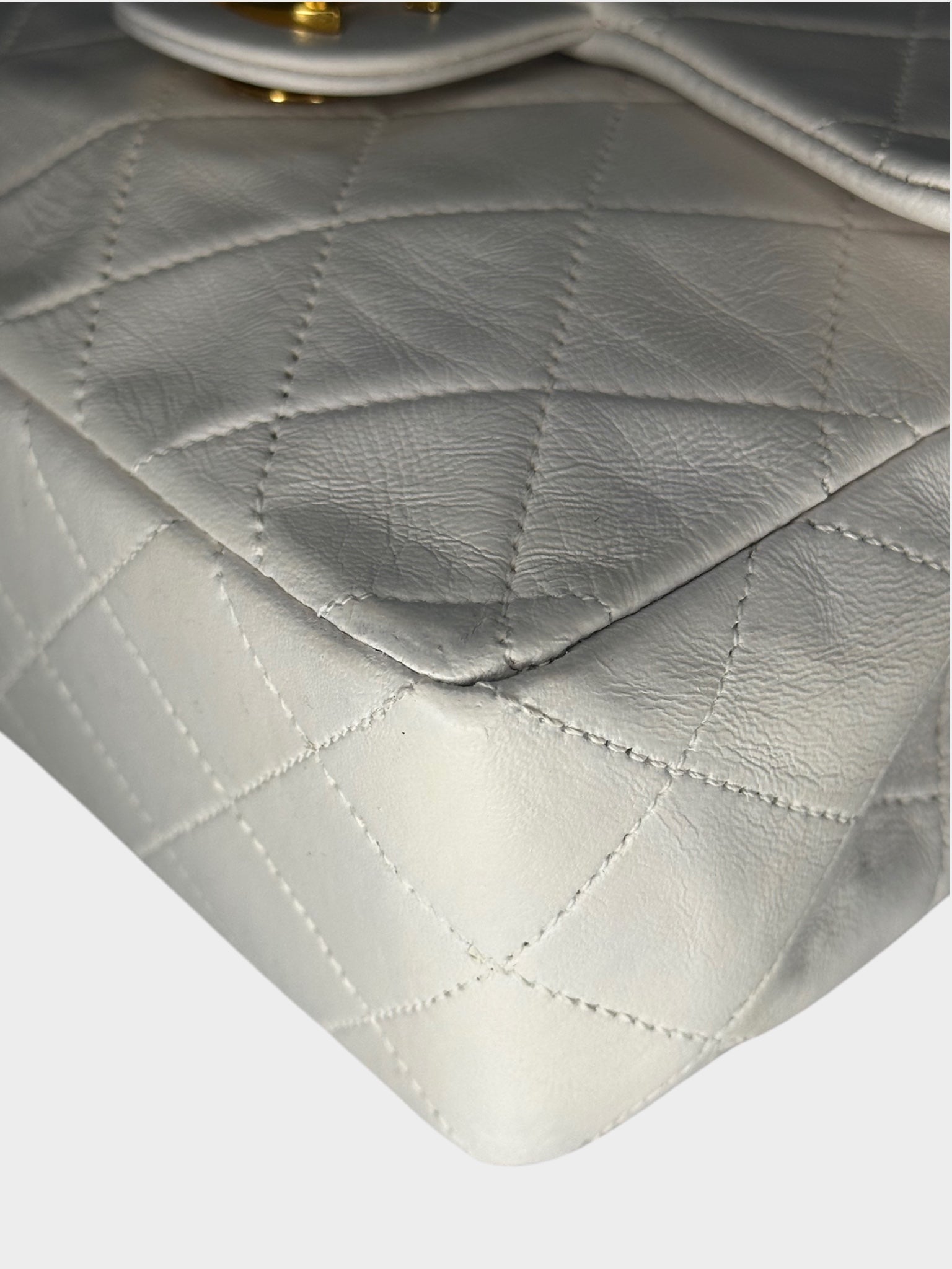 CHANEL Coco Mark Matelassé Leather Crossbody Shoulder Bag with Gold Hardware, Women's, White