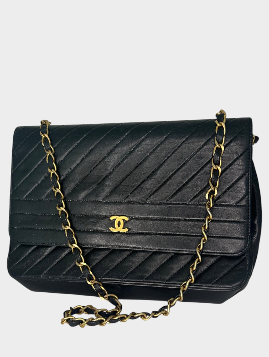 CHANEL Mademoiselle Chain Shoulder Bag, Black, with Dust Bag