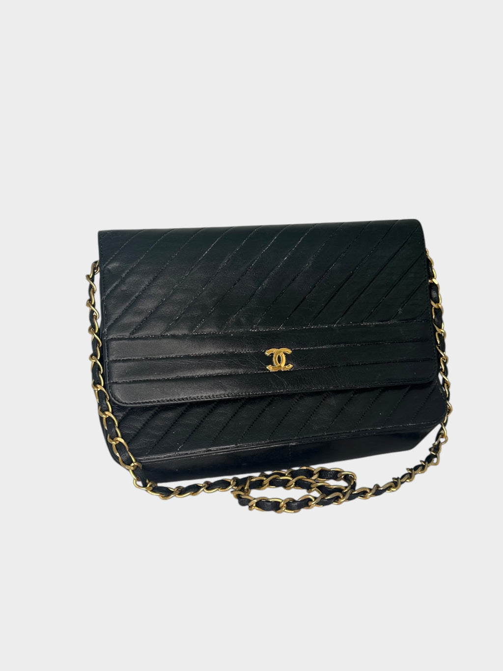 CHANEL Mademoiselle Chain Shoulder Bag, Black, with Dust Bag