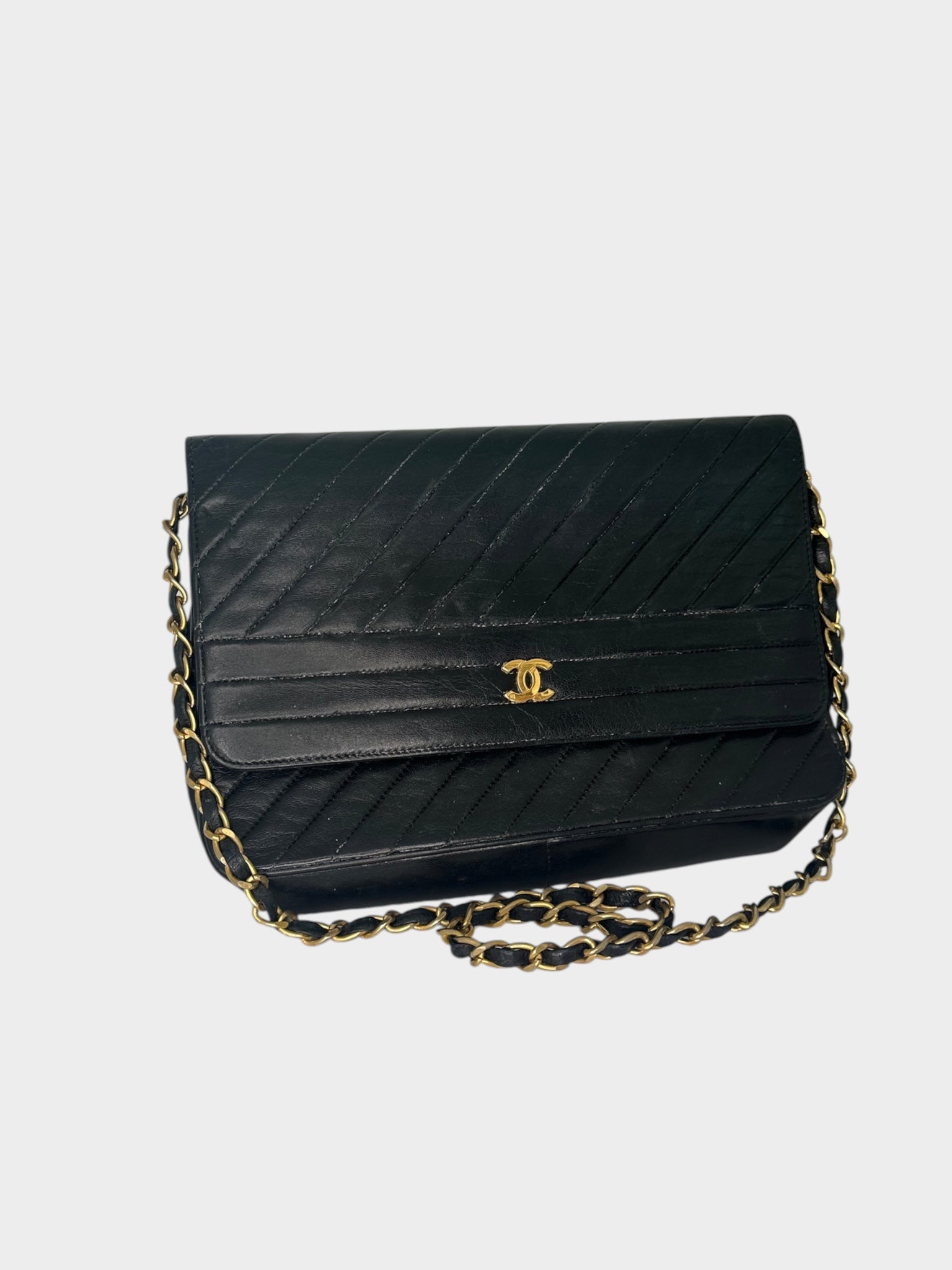 CHANEL Mademoiselle Chain Shoulder Bag, Black, with Dust Bag