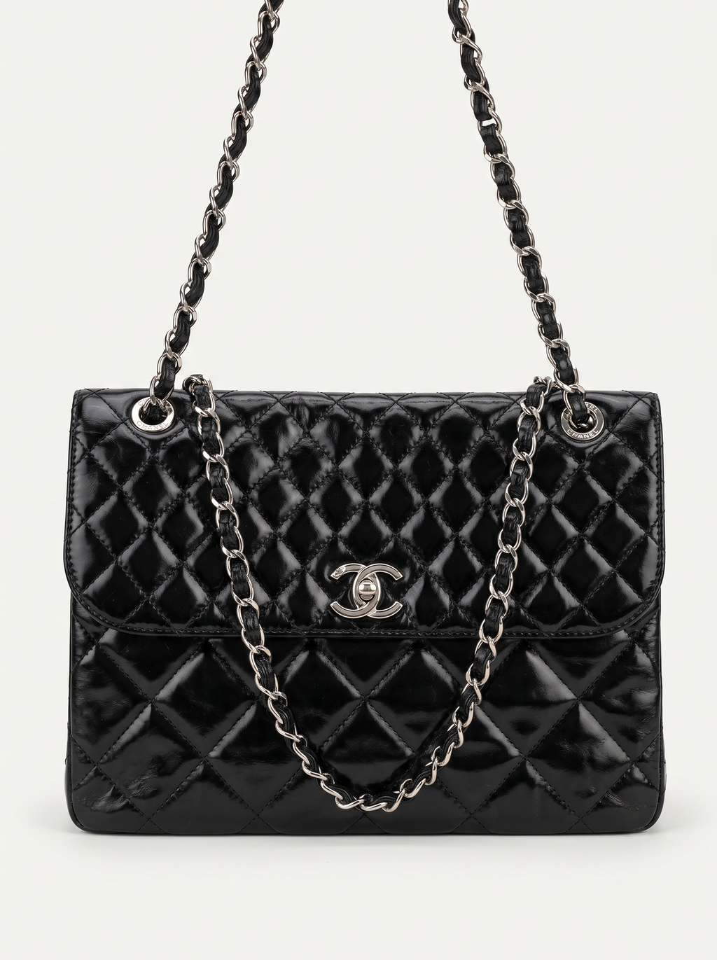 Chanel Large Matelasse A49272 Enamel Shoulder Bag for Women