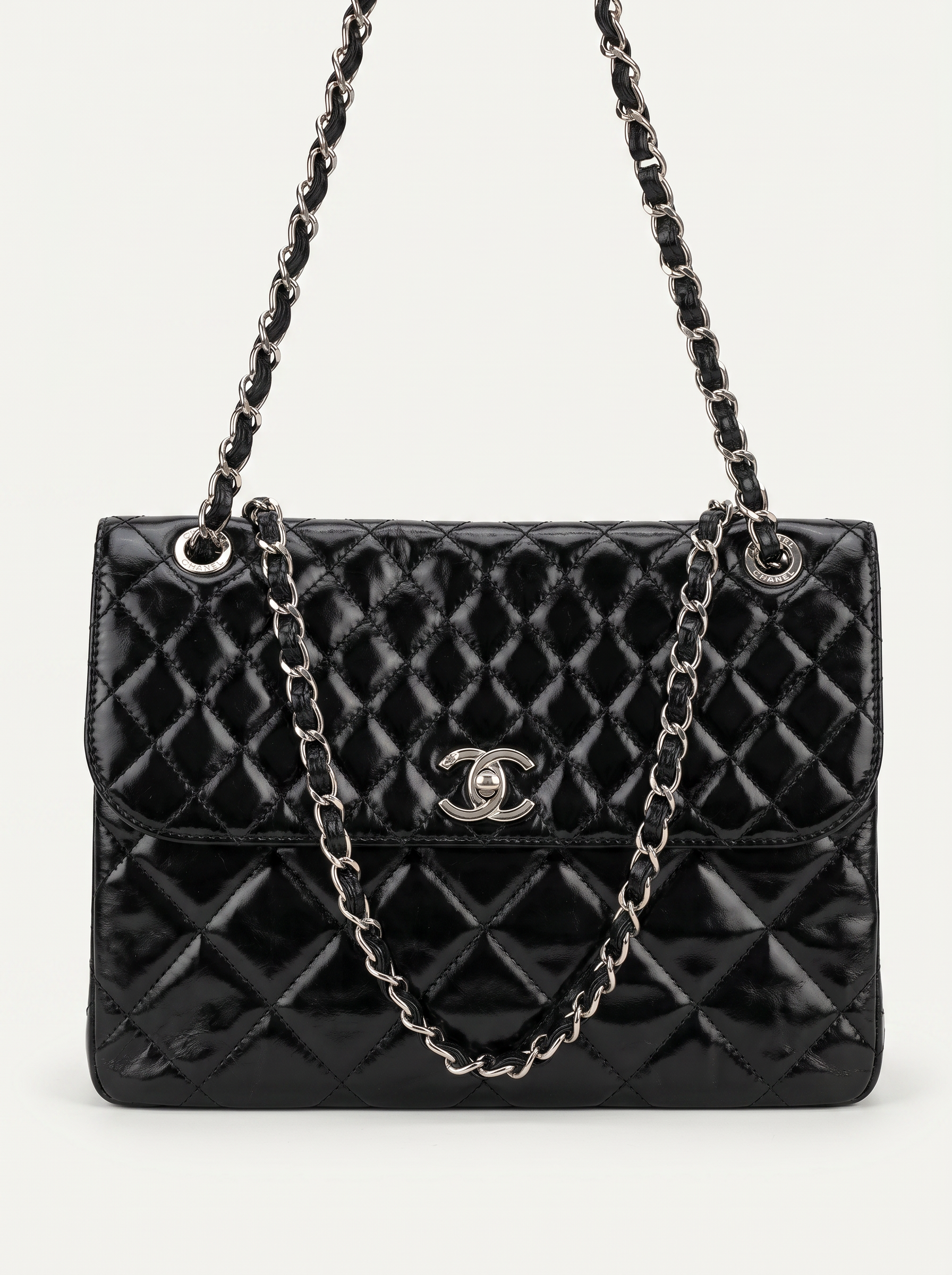 Chanel Large Matelasse A49272 Enamel Shoulder Bag for Women
