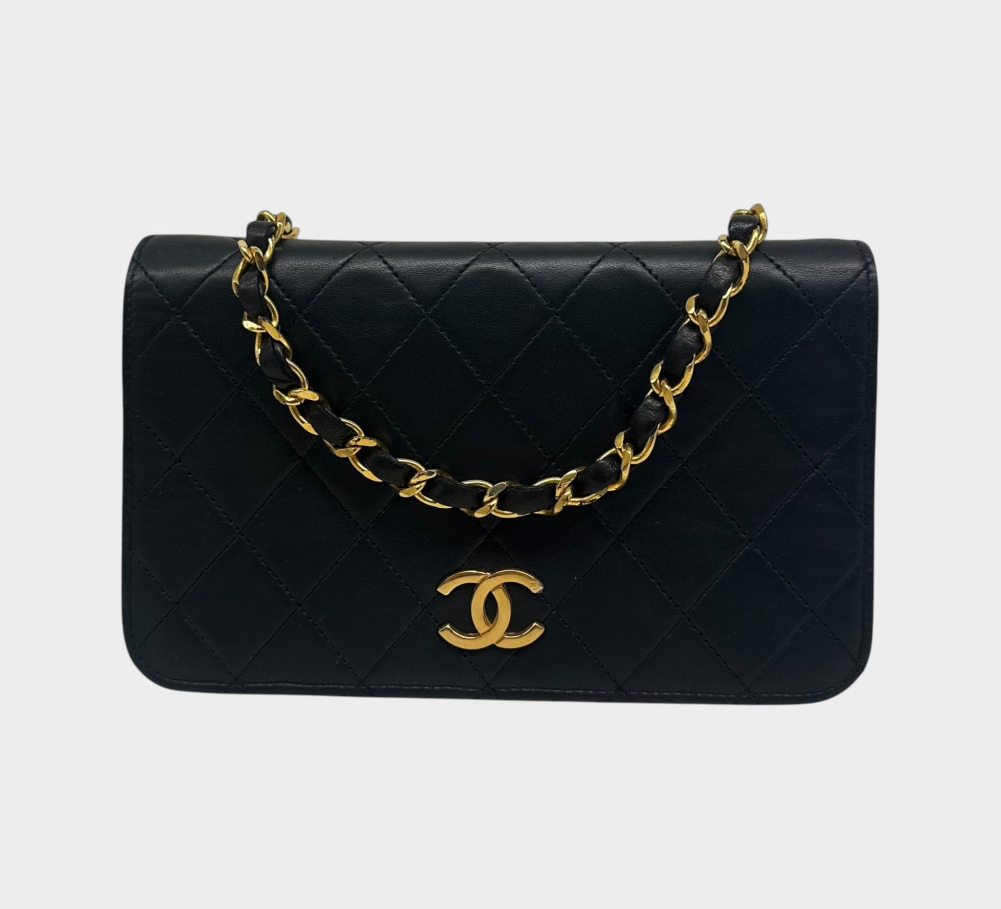CHANEL Matelassé Mini Push-Lock Chain Shoulder Bag