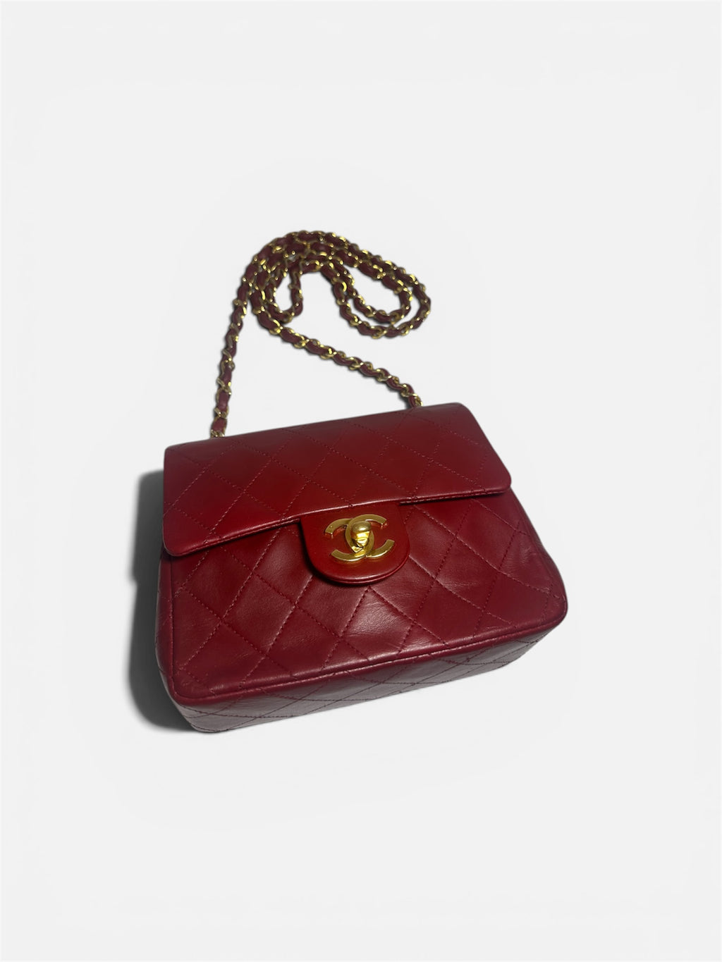 Chanel Mini Matelassé Turnlock Coco Mark Lambskin Chain Shoulder Bag