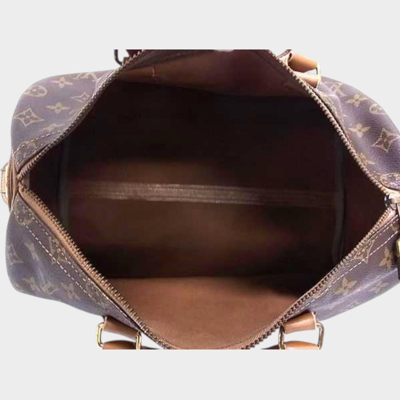 Louis Vuitton Monogram TALON Zip USA Made Mini Boston Bag Handbag Brown FW6594