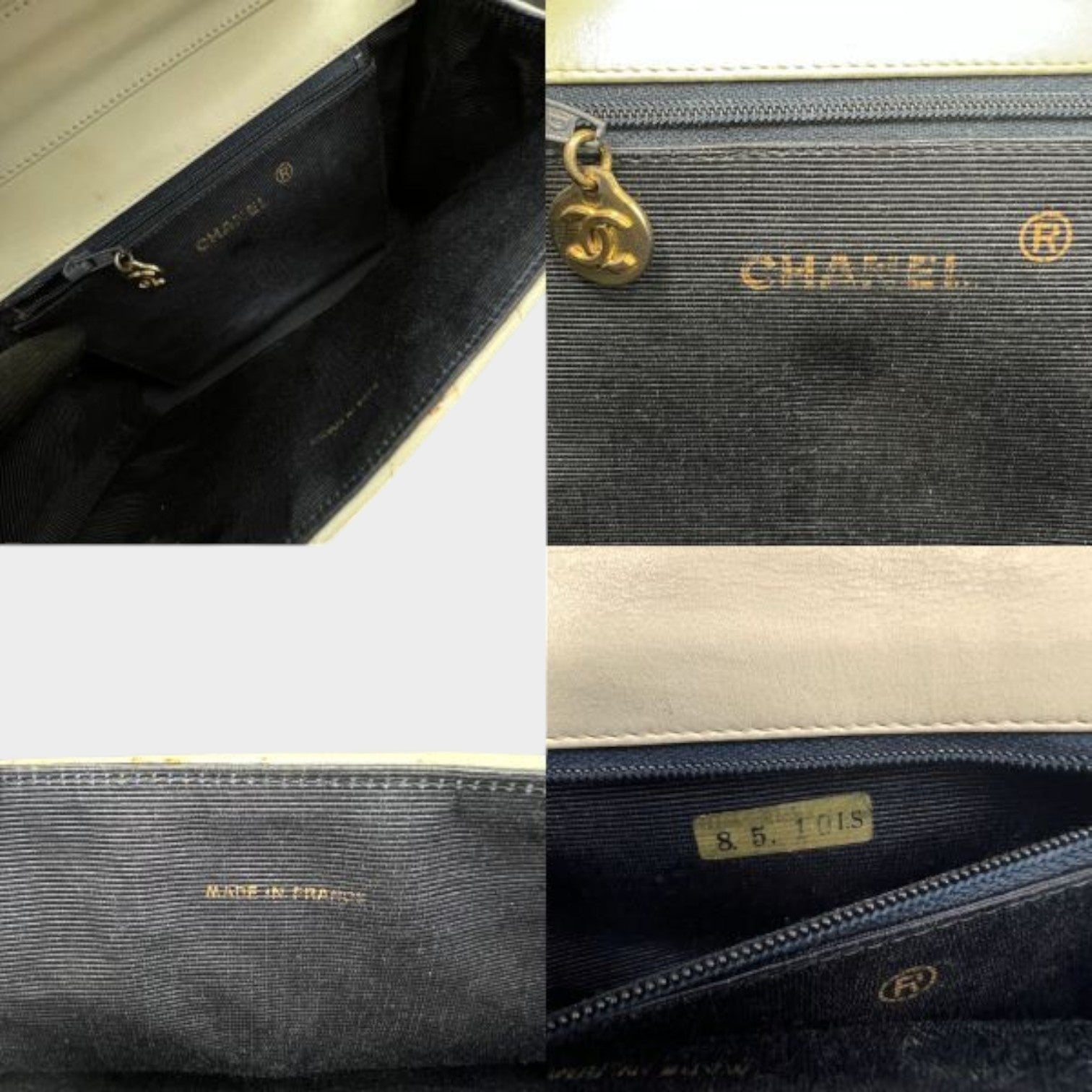 Chanel Bias Stitch Chain Shoulder Bag Coco Mark Push Lock Gold Hardware Lambskin Vintage