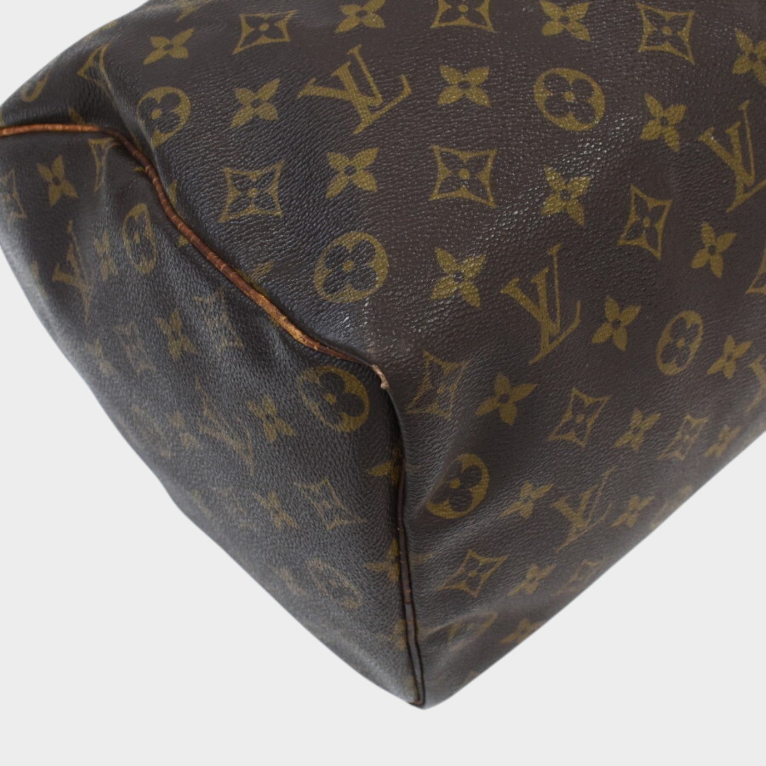 Louis Vuitton Speedy 35 Handbag M41524 Monogram Canvas Leather Brown