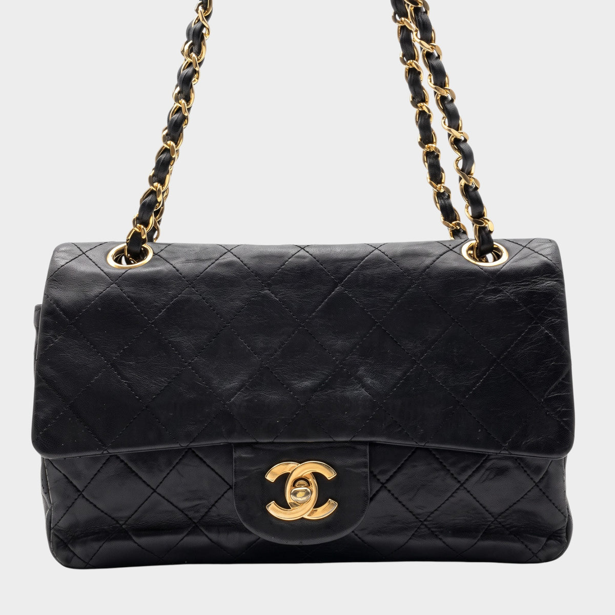 Excellent Condition CHANEL Coco Mark Lambskin Leather Tasche
