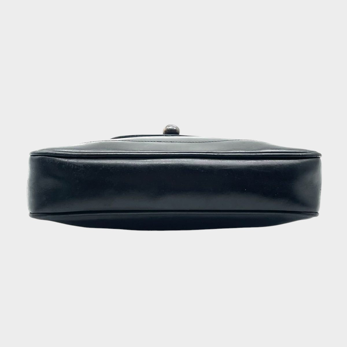 GUCCI Bamboo Handbag, Black Leather, Gold Hardware, Tasche