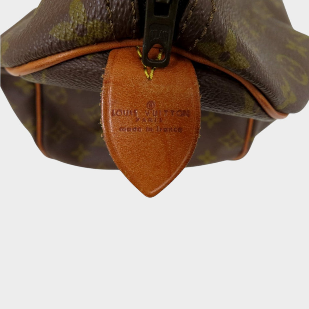 LOUIS VUITTON◆Monogram Speedy◆Toile fabric calf leather genuine leather◆Handbag◆Brown gold hardware