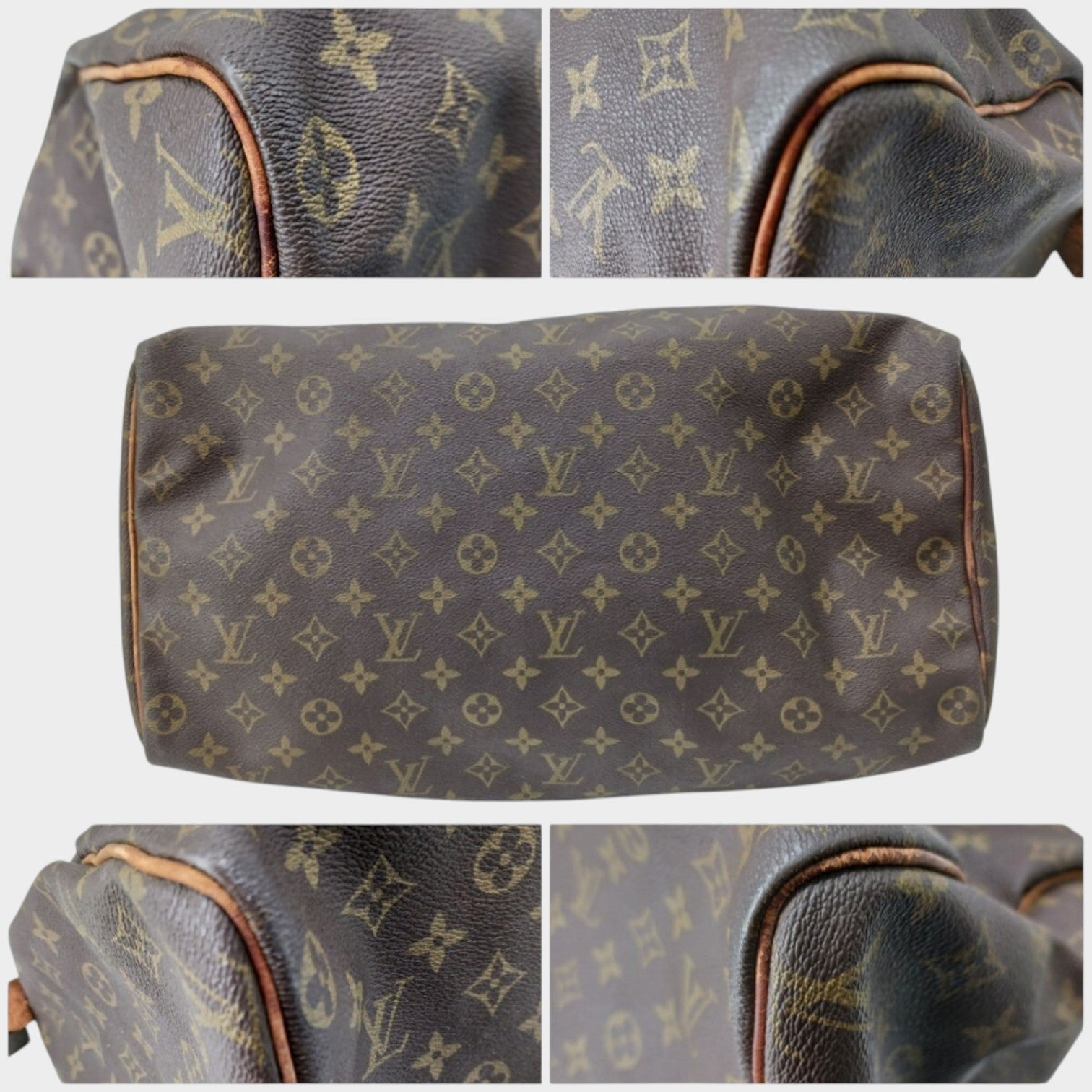 Louis Vuitton Monogram Speedy Handbag Boston Bag with Padlock