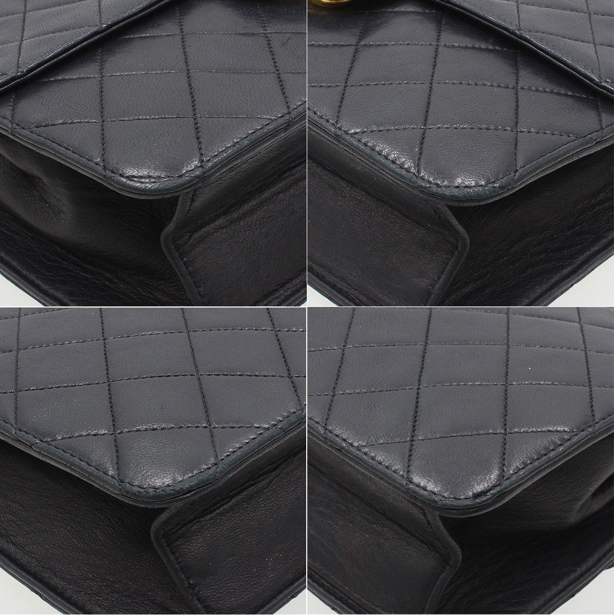 Chanel Matelassé Lambskin Push-Lock Chain Tasche Bag W22cm Black