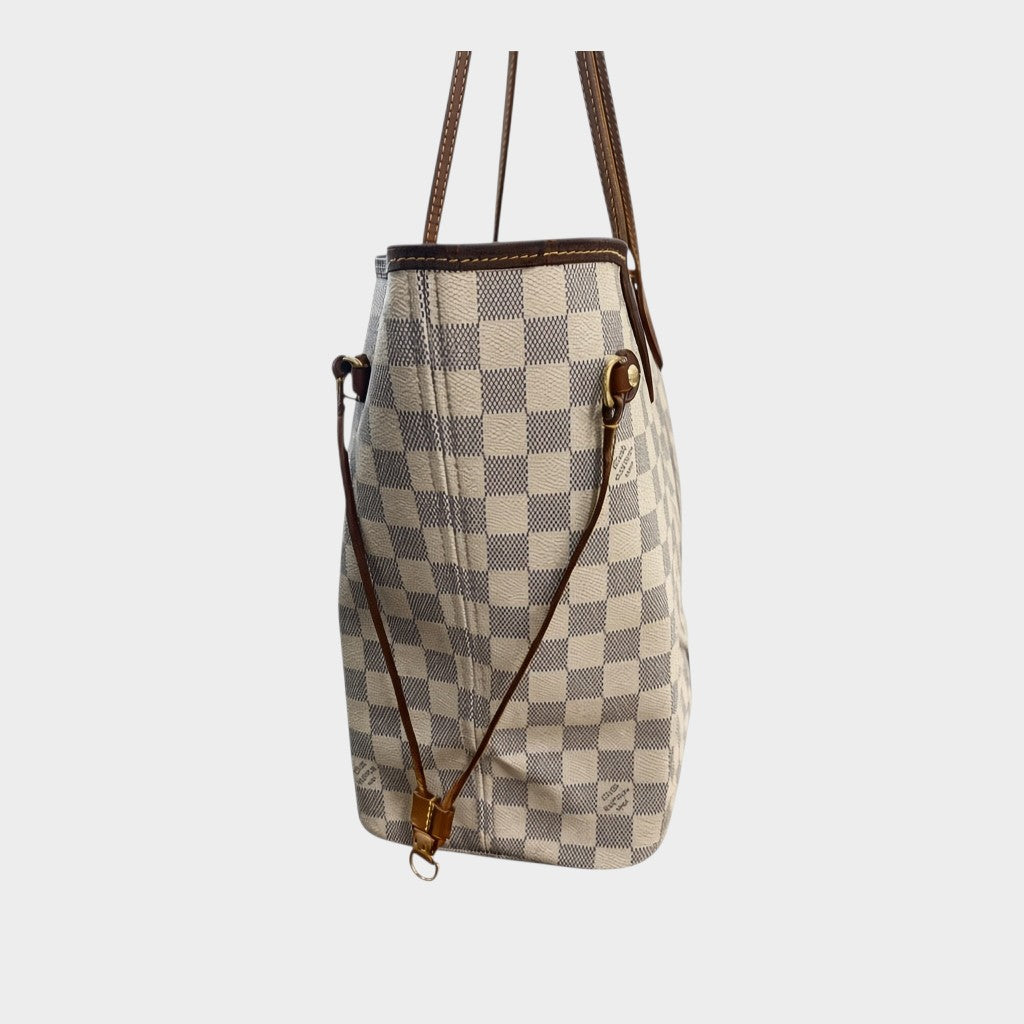 LOUIS VUITTON Damier Azur Neverfull MM N51107Leather Tasche