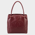 CHANEL Vintage Large Coco Mark Tote Handbag, Lambskin, Tasche