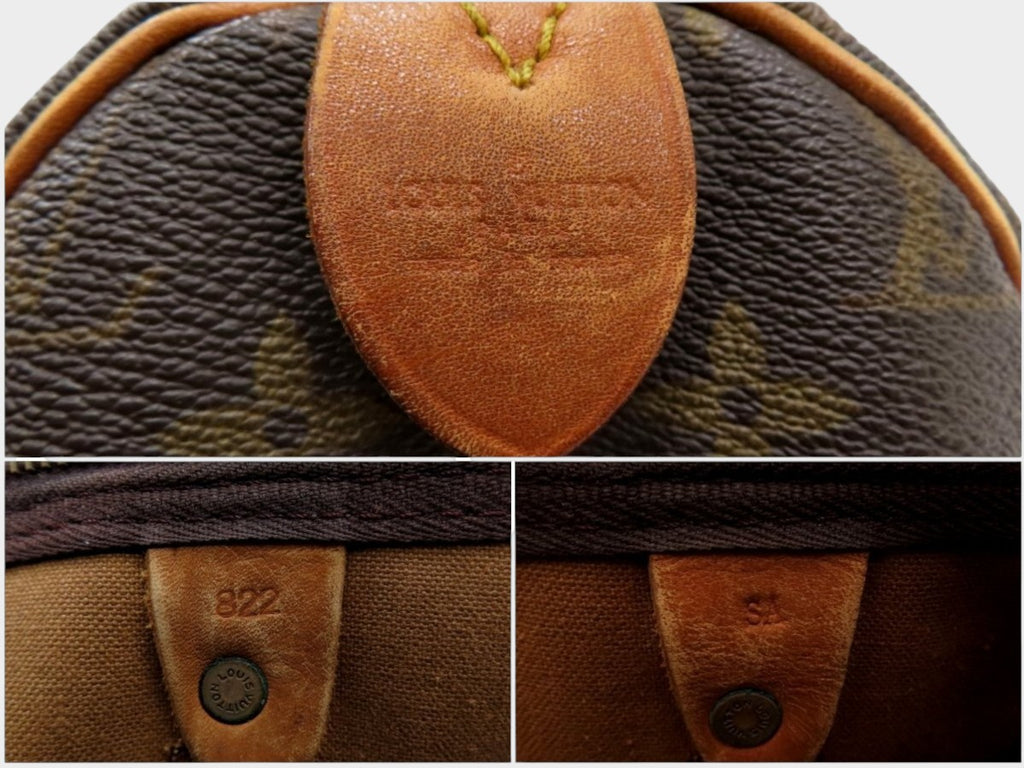 LOUIS VUITTON◆Monogram Speedy◆Toile fabric, calf leather, genuine leather◆Handbag, mini Boston bag◆Brown, gold