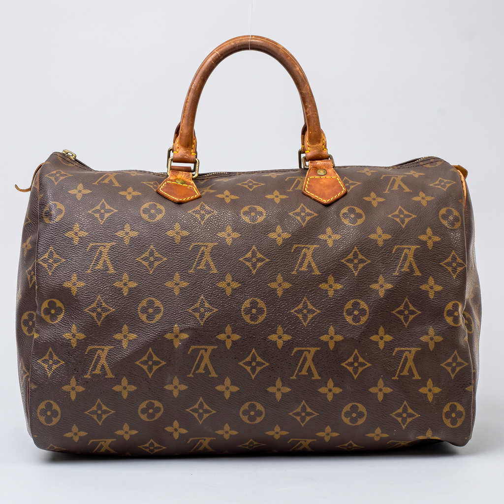 Louis Vuitton Speedy 35 Handbag M41524 Monogram Canvas Leather Brown