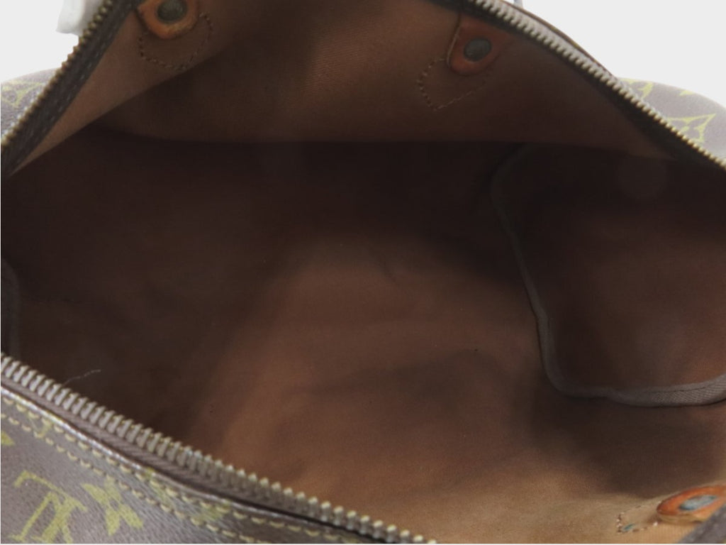 Louis Vuitton Monogram Speedy Toile Calf Leather Boston Bag