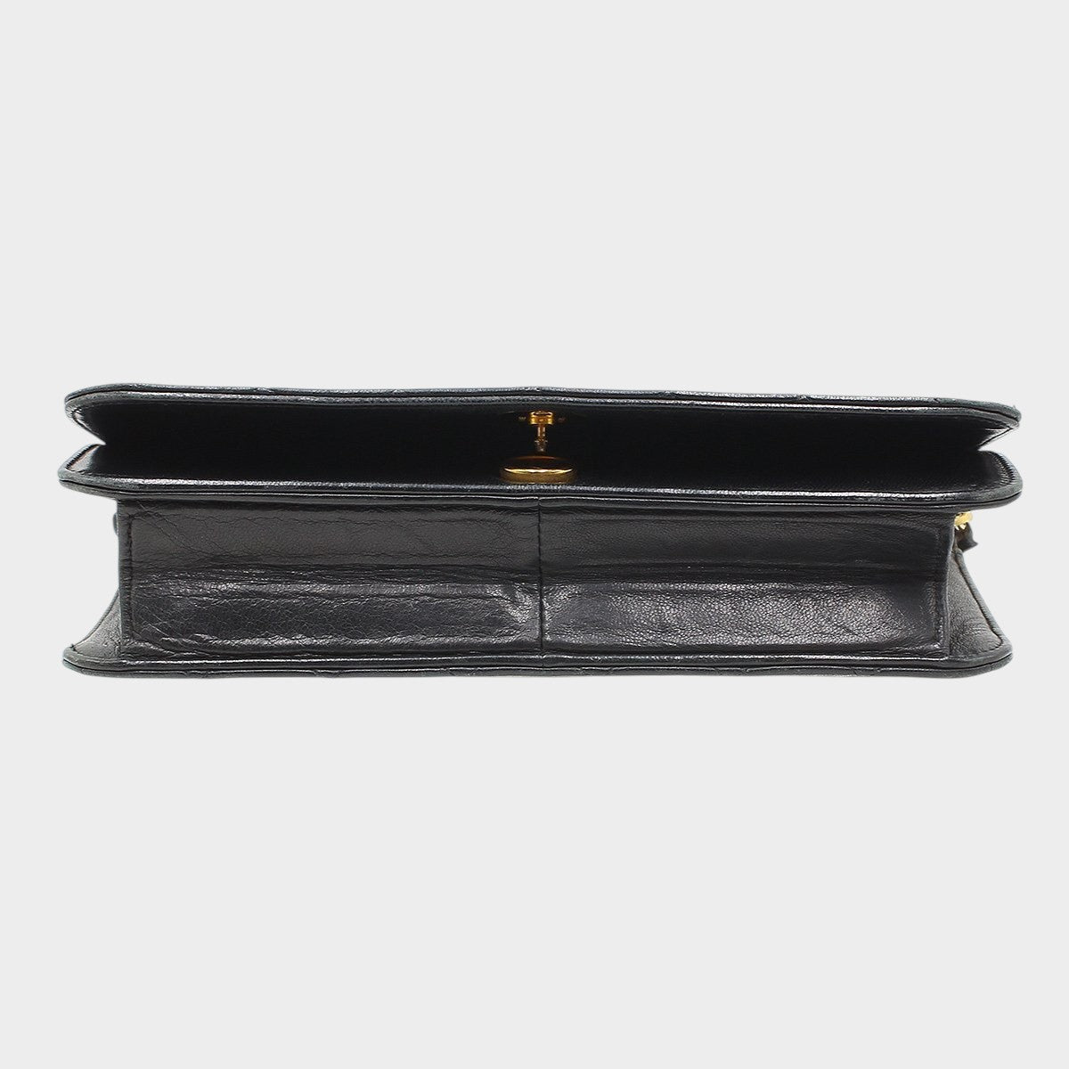 Chanel Matelassé Push-Lock Chain Shoulder Bag, Black with Gold Hardware, Vintage, CHANEL,