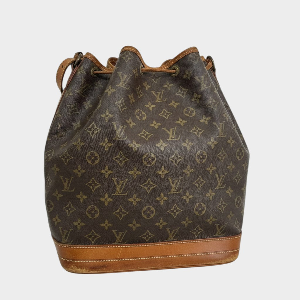 LOUIS VUITTON Noe M42224/AR0970 Shoulder Bag, Monogram Canvas, Louis Vuitton, Brown, Gold Hardware, Drawstring, Women's