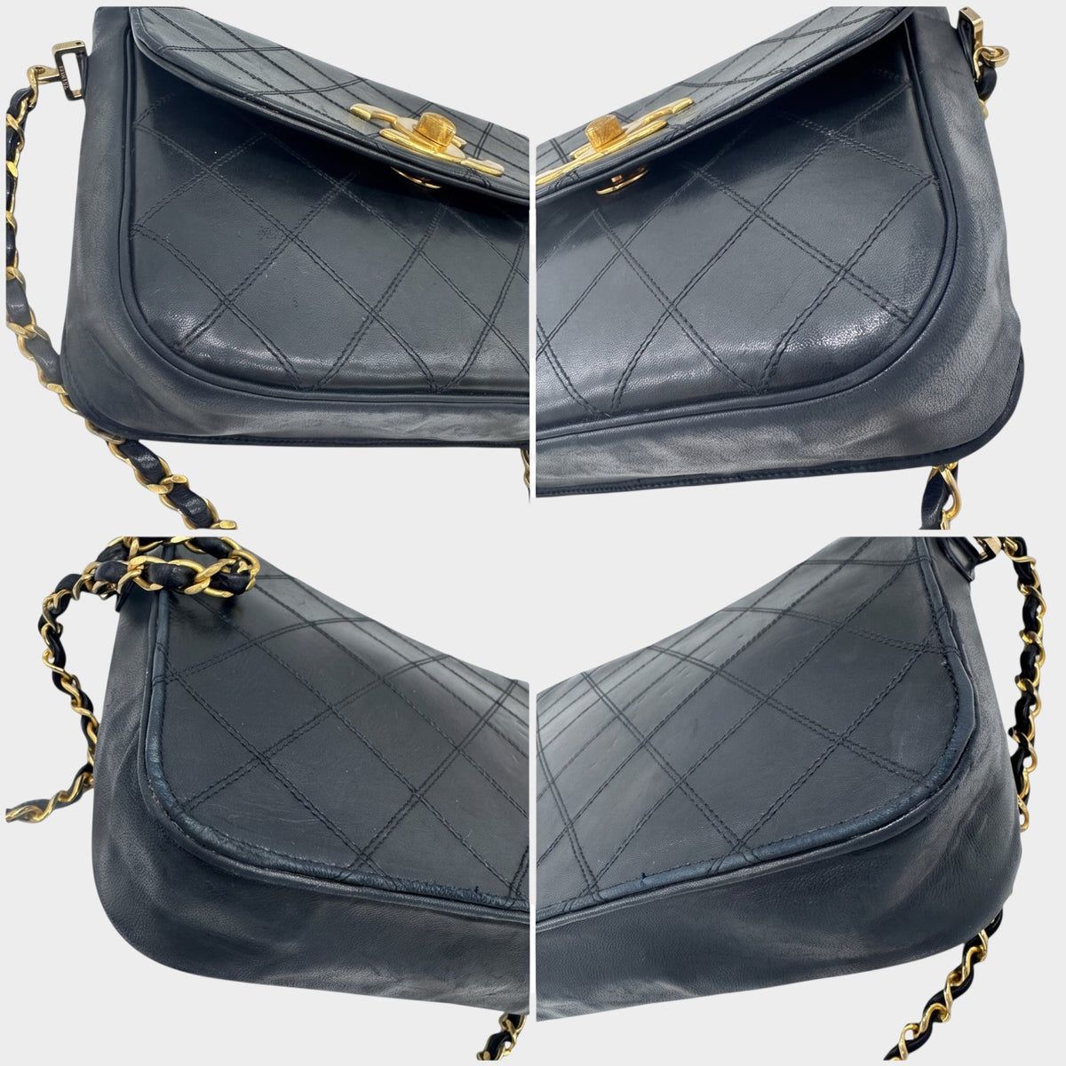 CHANEL Matelassé Bicolore Large Coco Mark Turnlock Tasche