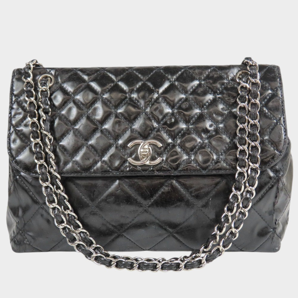 HANEL Chanel Matelassé Coco Mark Turnlock Chain Shoulder Bag Vintage Black
