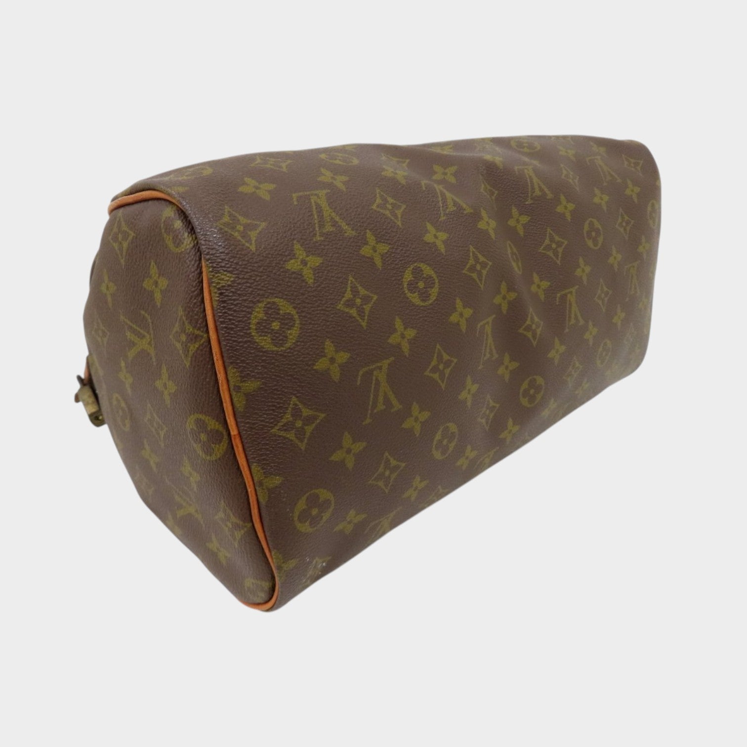 LOUIS VUITTON◆Monogram Speedy◆Toile fabric calf leather genuine leather◆Handbag◆Brown gold hardware