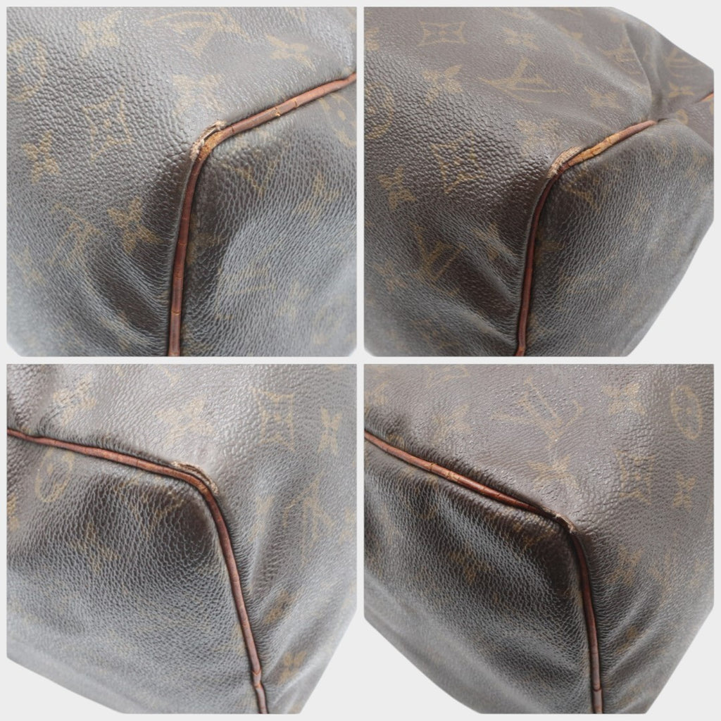 LOUIS VUITTON M41526 Monogram Speedy 30 Handbag Mini Boston Bag for Women and Men, Brown