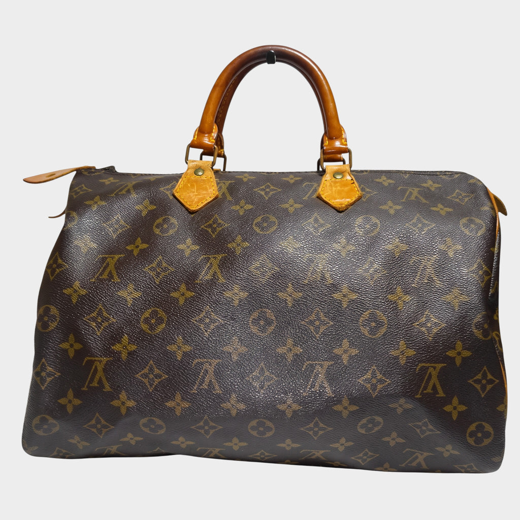 Authenticated Louis Vuitton Monogram Handbag Louis Vuitton Approx Speedy 35