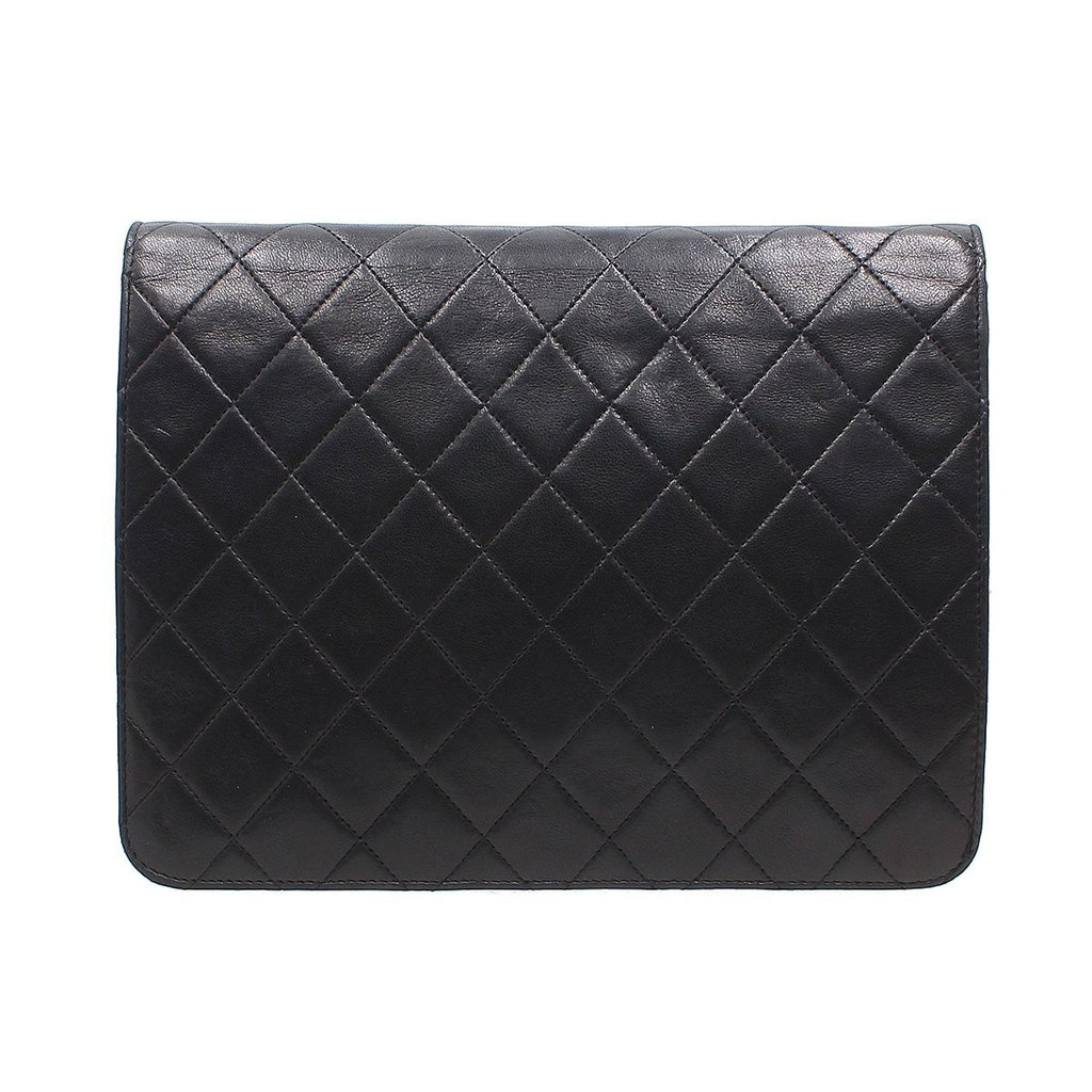 Chanel Matelassé Lambskin Push-Lock Chain Tasche Bag W22cm Black