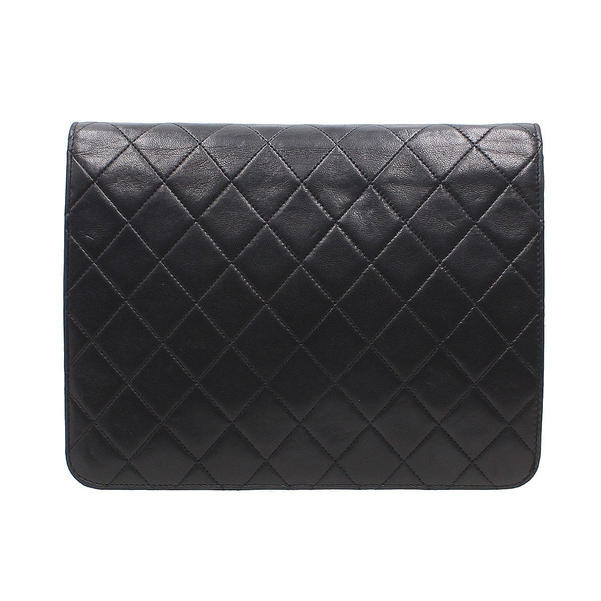Chanel Matelassé Lambskin Push-Lock Chain Tasche Bag W22cm Black
