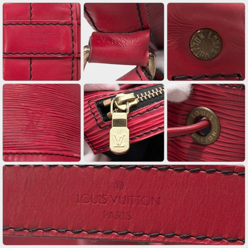 LOUIS VUITTON Noe Epi drawstring shoulder bag, red, serial code, made in France
