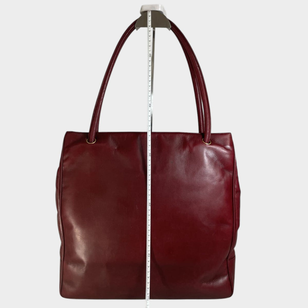 CHANEL Vintage Large Coco Mark Tote Handbag, Lambskin, Tasche
