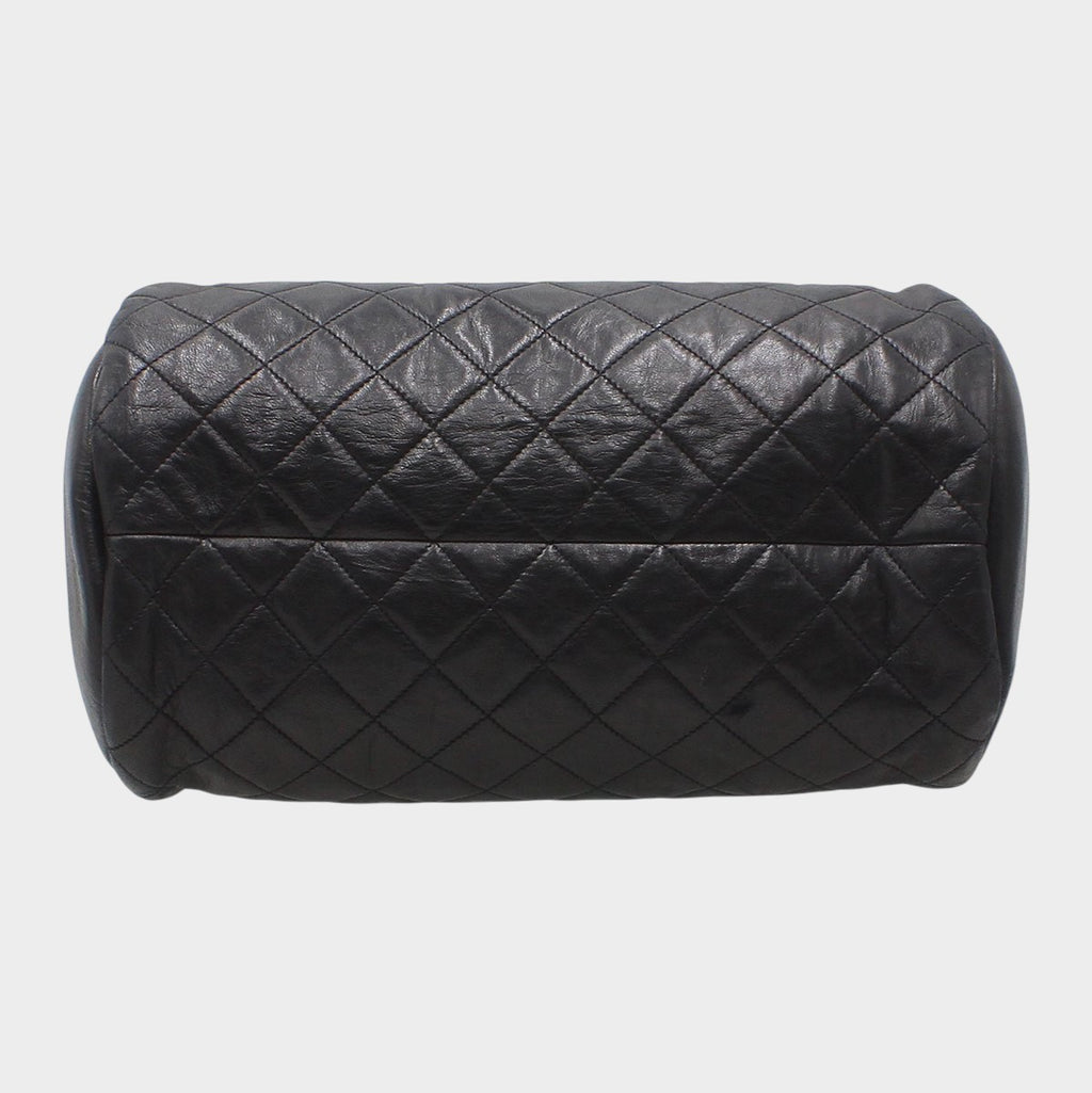 Chanel Matelassé Chain Shoulder Bag, Coco Mark, Barrel Shape, Tasche