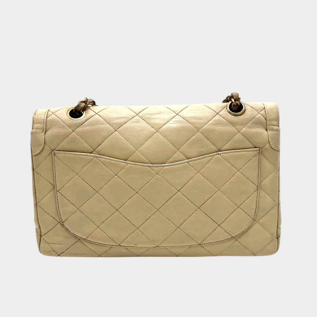 CHANEL Matelassé Chain Shoulder Bag, Double Flap, Lambskin, Turnlock Tasche