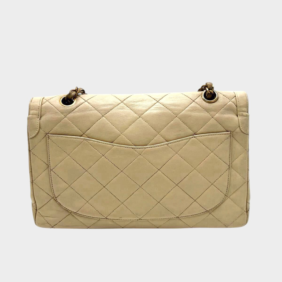 CHANEL Matelassé Chain Shoulder Bag, Double Flap, Lambskin, Turnlock Tasche