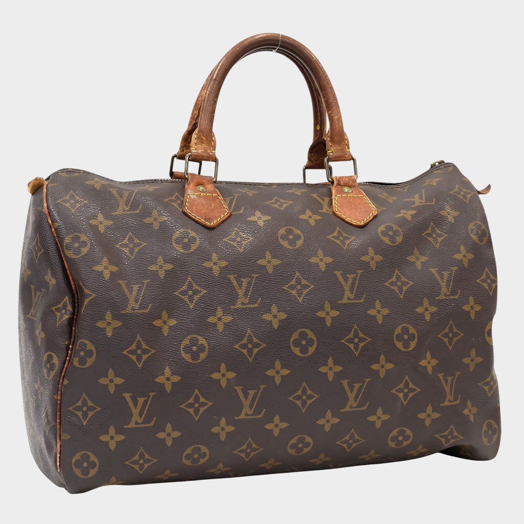Louis Vuitton Speedy 35 Handbag M41524 Monogram Canvas Leather Brown