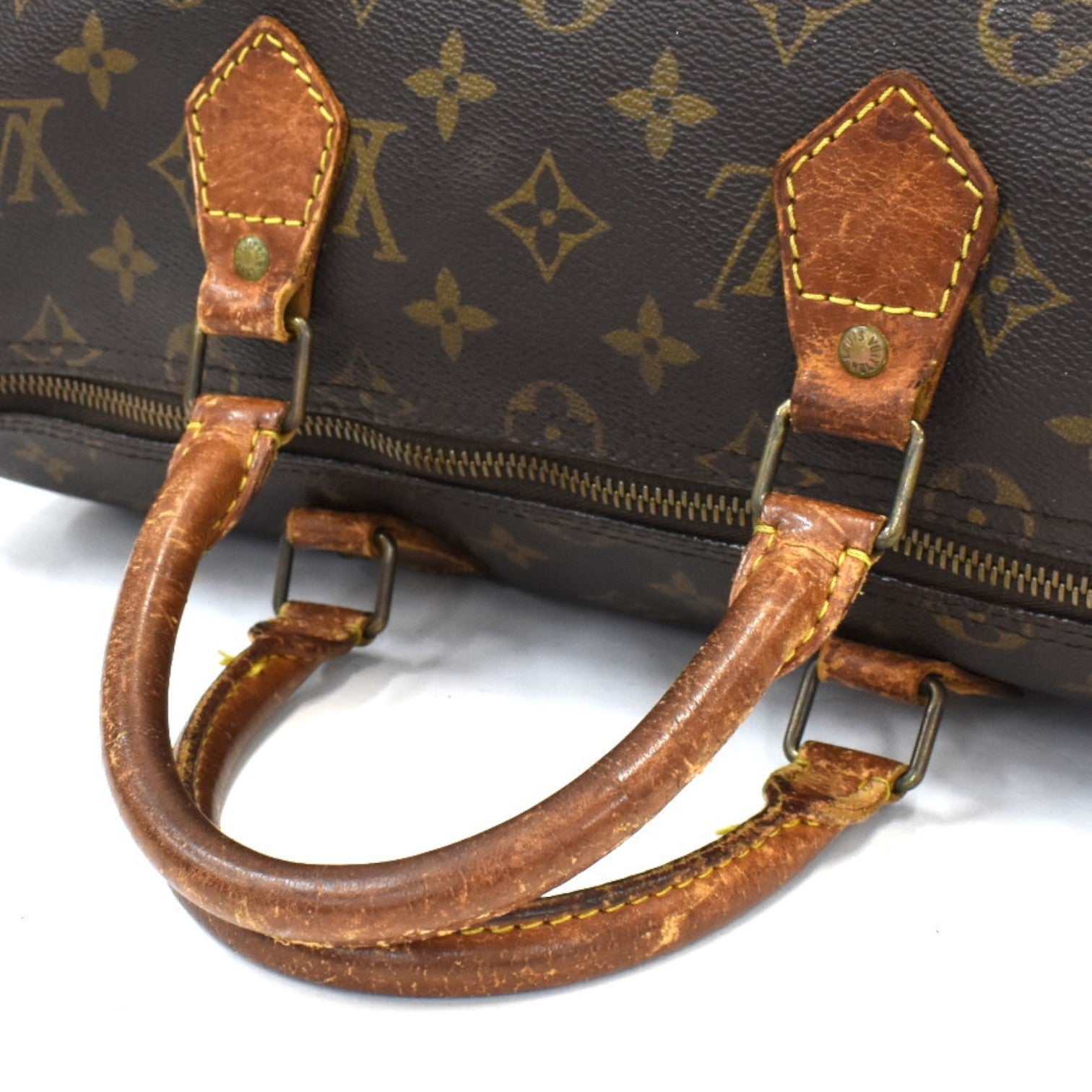 Louis Vuitton Speedy 35 Handbag M41524 Monogram Canvas Leather Brown