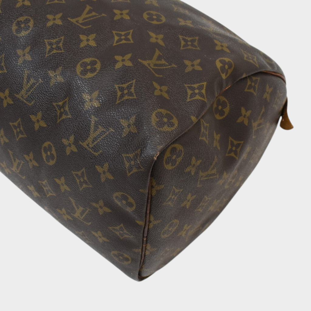 Louis Vuitton Speedy 35 Handbag M41524 Monogram Canvas Leather Brown
