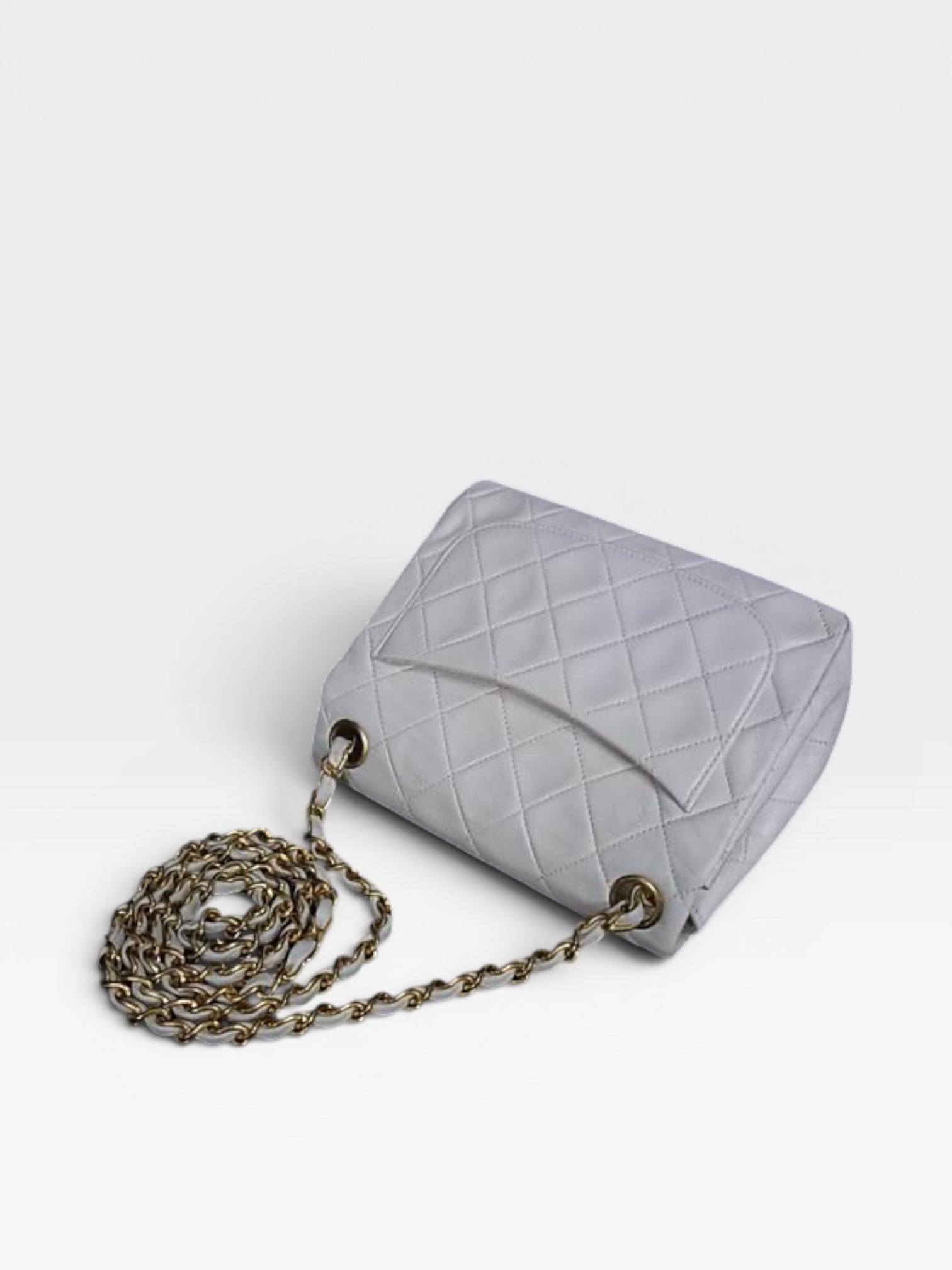 CHANEL Coco Mark Matelassé Leather Crossbody Shoulder Bag with Gold Hardware, Women's, White
