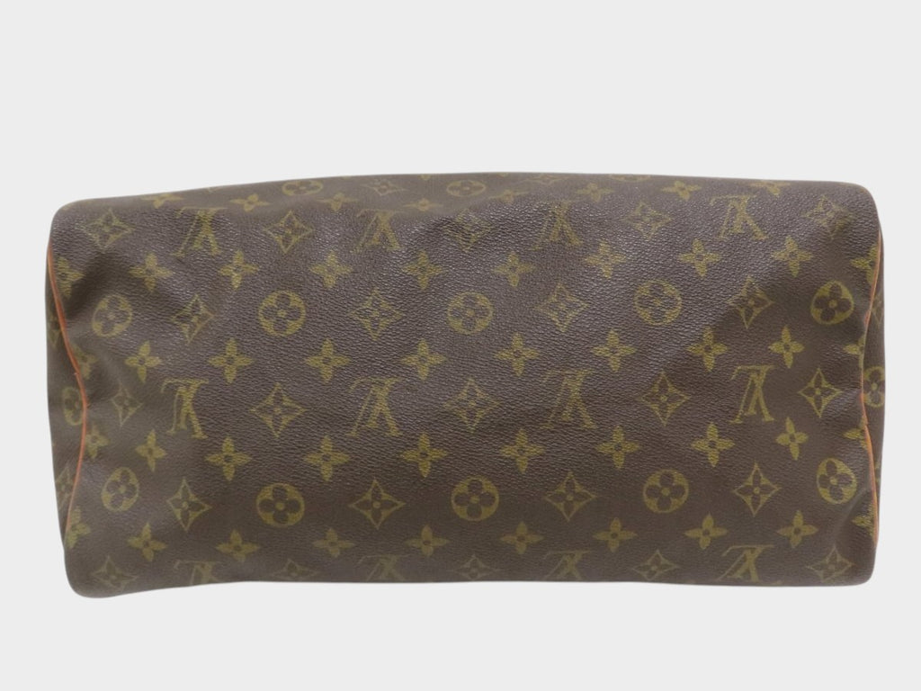 LOUIS VUITTON◆Monogram Speedy◆Toile fabric, calf leather, genuine leather◆Handbag, mini Boston bag◆Brown, gold