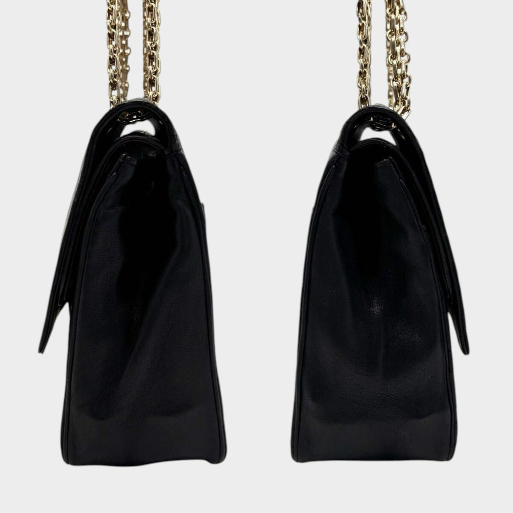 CHANEL Matelassé Double Flap Coco Mark Gold Chain Tasche