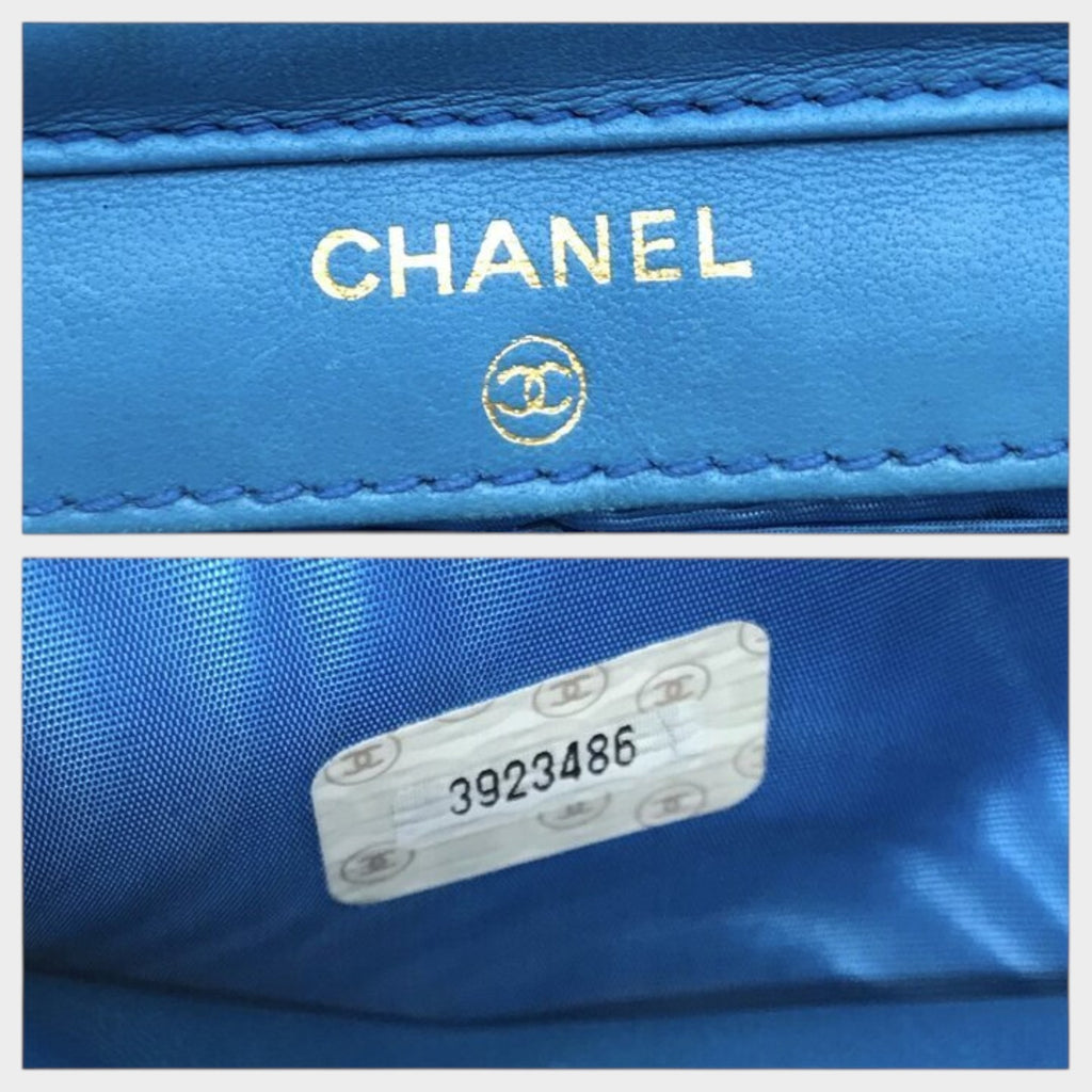 CHANEL Coco Mark Caviar Skin Chain Wallet Pouch Tasche