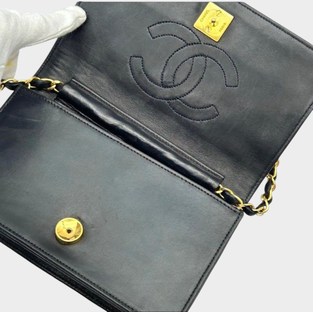 CHANEL Matelassé Mini Push-Lock Chain Shoulder Bag