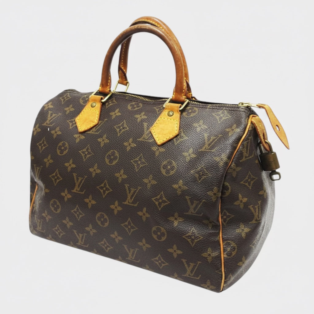 Louis Vuitton Monogram Speedy 30 Mini Boston Bag Handbag M41526 AA0064 Women's with Padlock and Key
