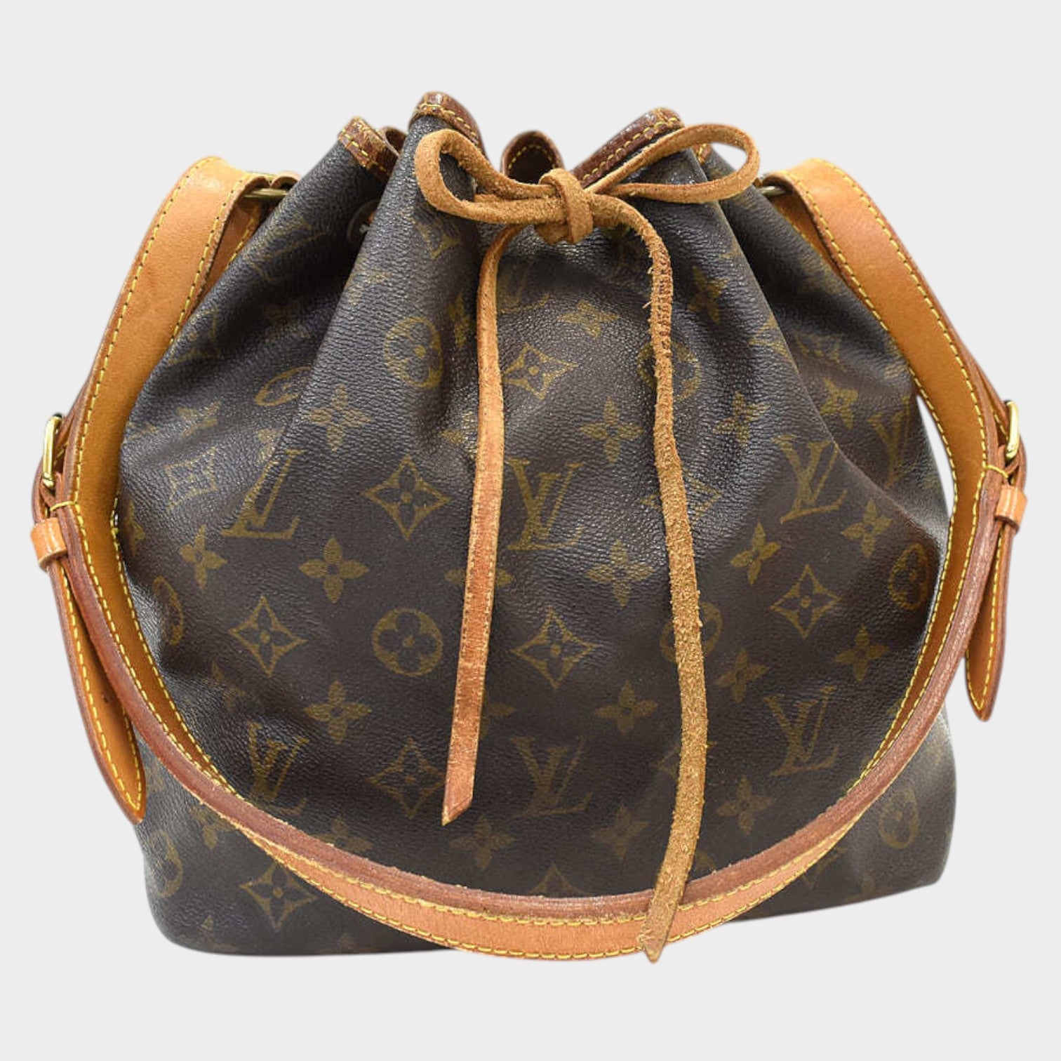 LOUIS VUITTON Monogram Petit Noé Shoulder Bag, Louis Vuitton Drawstring Type