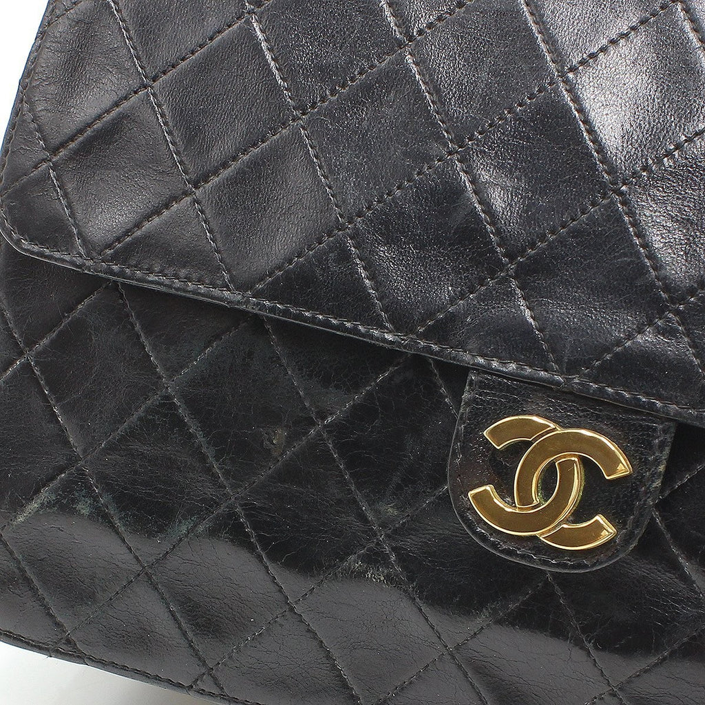Chanel Matelassé Push-Lock Chain Tasche Bag, Black with Gold